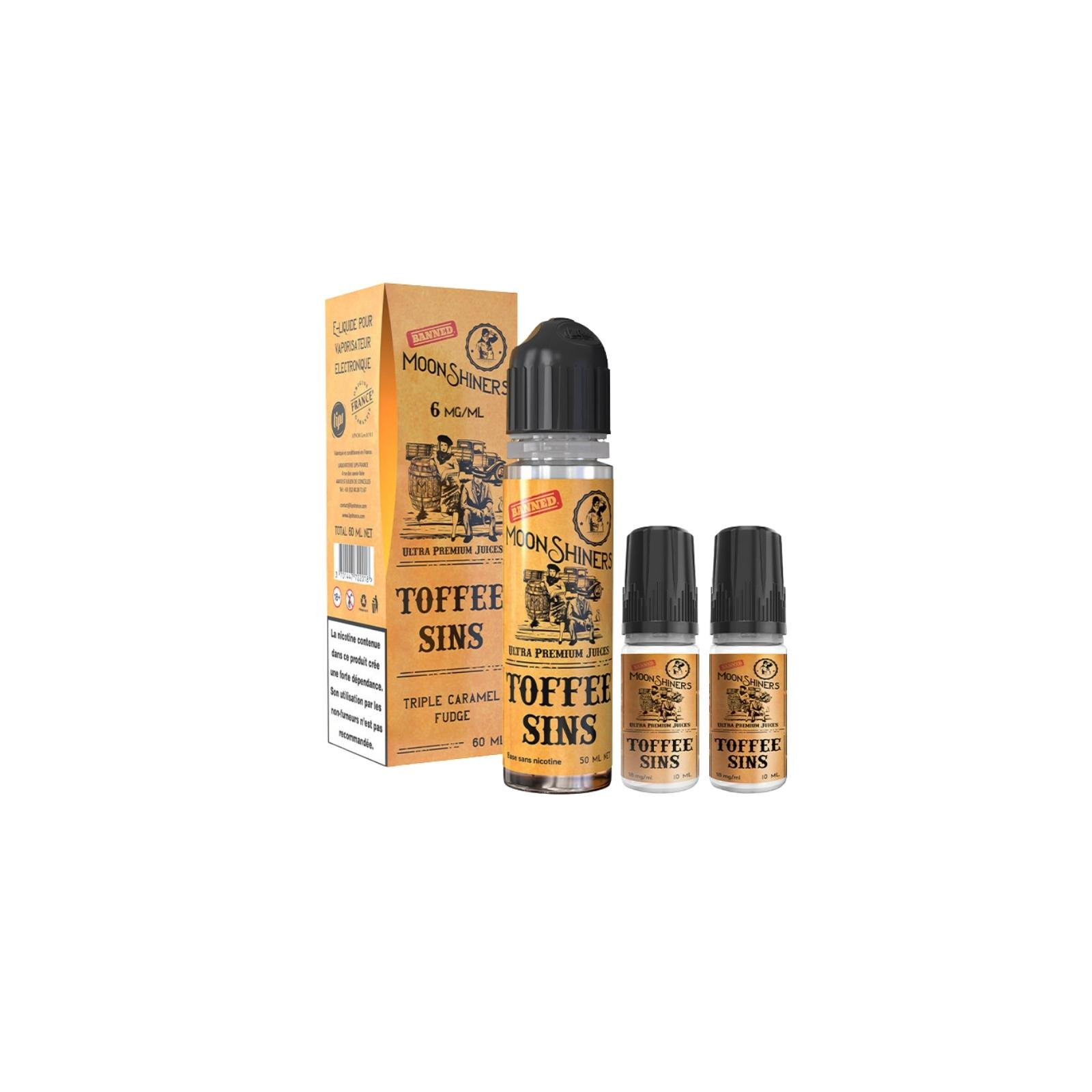 Toffee Sins 60 ml (Pack liquide et booster) - Moon Shiners