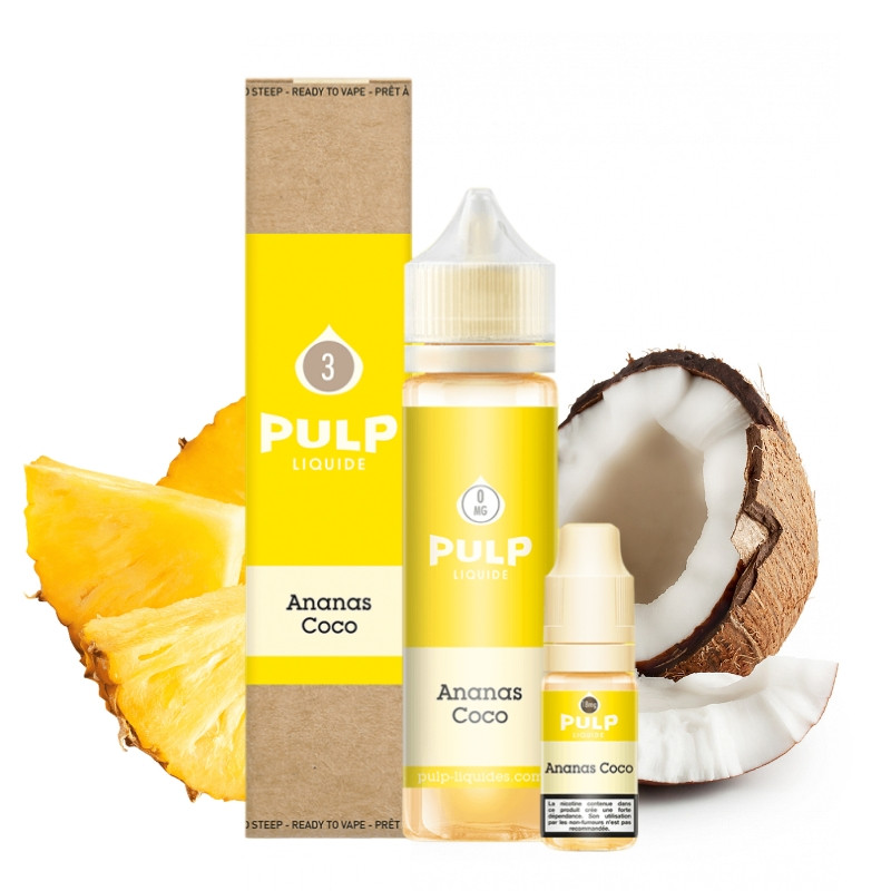 E-liquide Ananas Coco 60 ml (Pack e-liquide + booster) Pulp