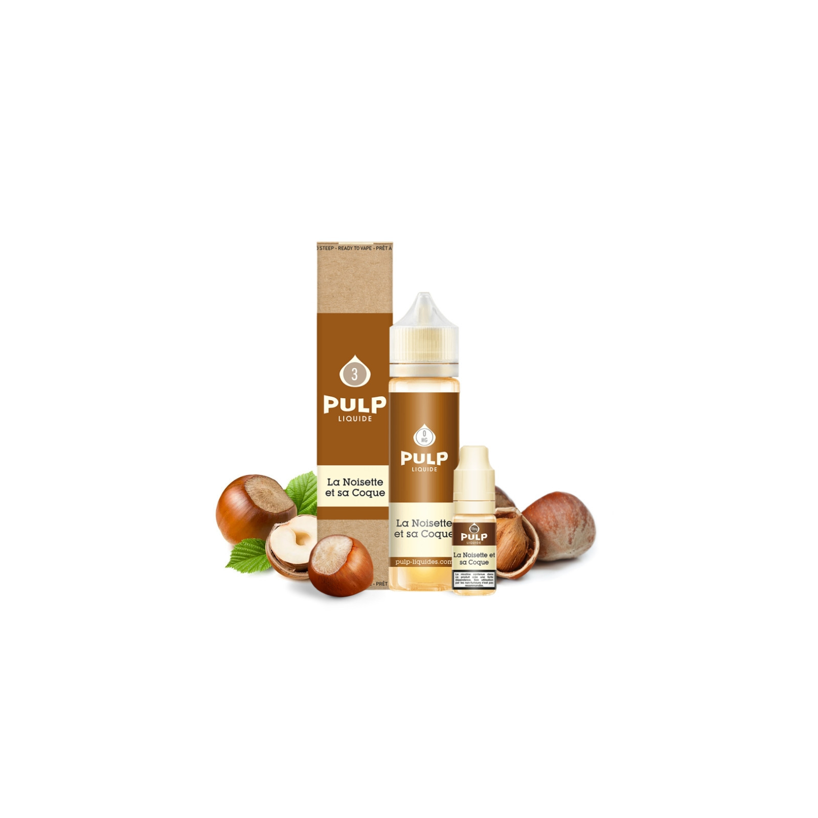 E-liquide La Noisette et sa Coque 60 ml (Pack e-liquide + booster) Pulp |